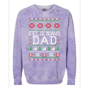 Feliz Navi Dad Ugly Christmas Gift Colorblast Crewneck Sweatshirt