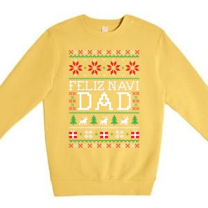 Feliz Navi Dad Ugly Christmas Gift Premium Crewneck Sweatshirt