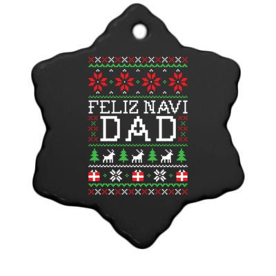 Feliz Navi Dad Ugly Christmas Gift Ceramic Star Ornament