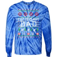 Feliz Navi Dad Ugly Christmas Gift Tie-Dye Long Sleeve Shirt