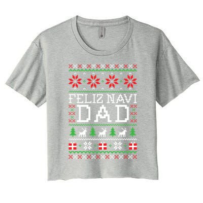 Feliz Navi Dad Ugly Christmas Gift Women's Crop Top Tee