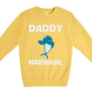 Funny Narwhal Dad Narwhale Sea Unicorn Fish Whale Premium Crewneck Sweatshirt