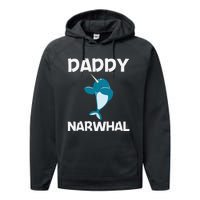 Funny Narwhal Dad Narwhale Sea Unicorn Fish Whale Performance Fleece Hoodie