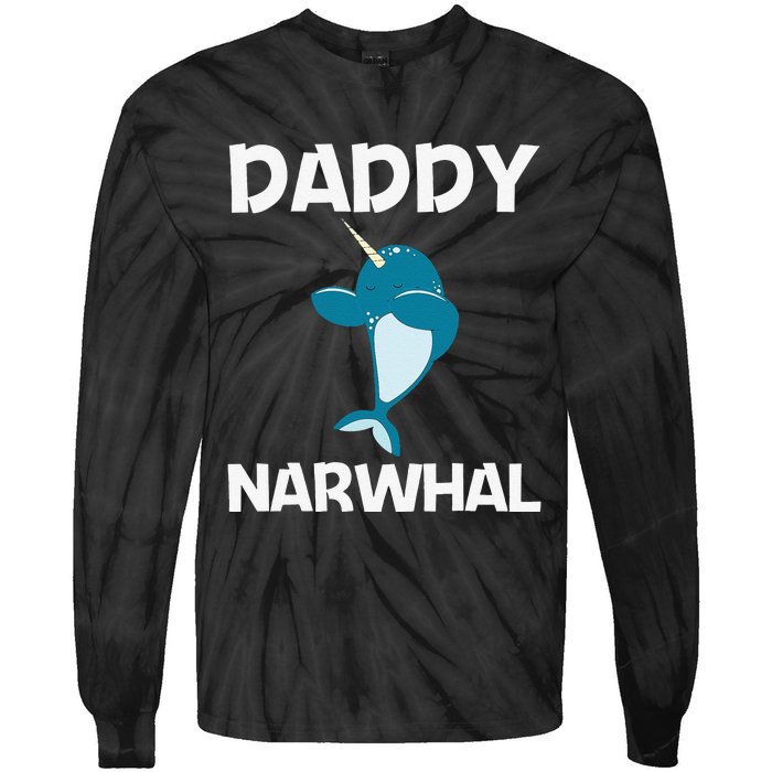 Funny Narwhal Dad Narwhale Sea Unicorn Fish Whale Tie-Dye Long Sleeve Shirt