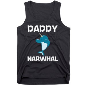 Funny Narwhal Dad Narwhale Sea Unicorn Fish Whale Tank Top