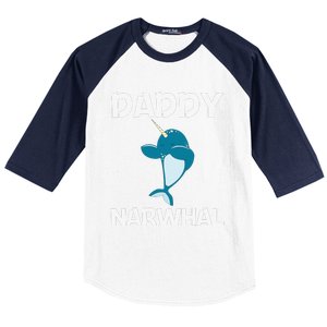 Funny Narwhal Dad Narwhale Sea Unicorn Fish Whale Baseball Sleeve Shirt