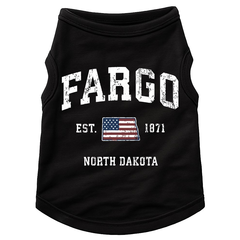 Fargo North Dakota Nd Vintage American Flag Sports Design Doggie Tank