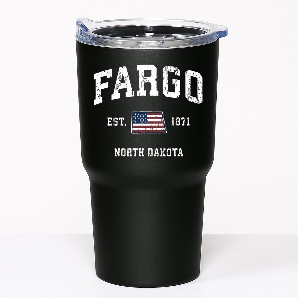 Fargo North Dakota Nd Vintage American Flag Sports Design Tumbler