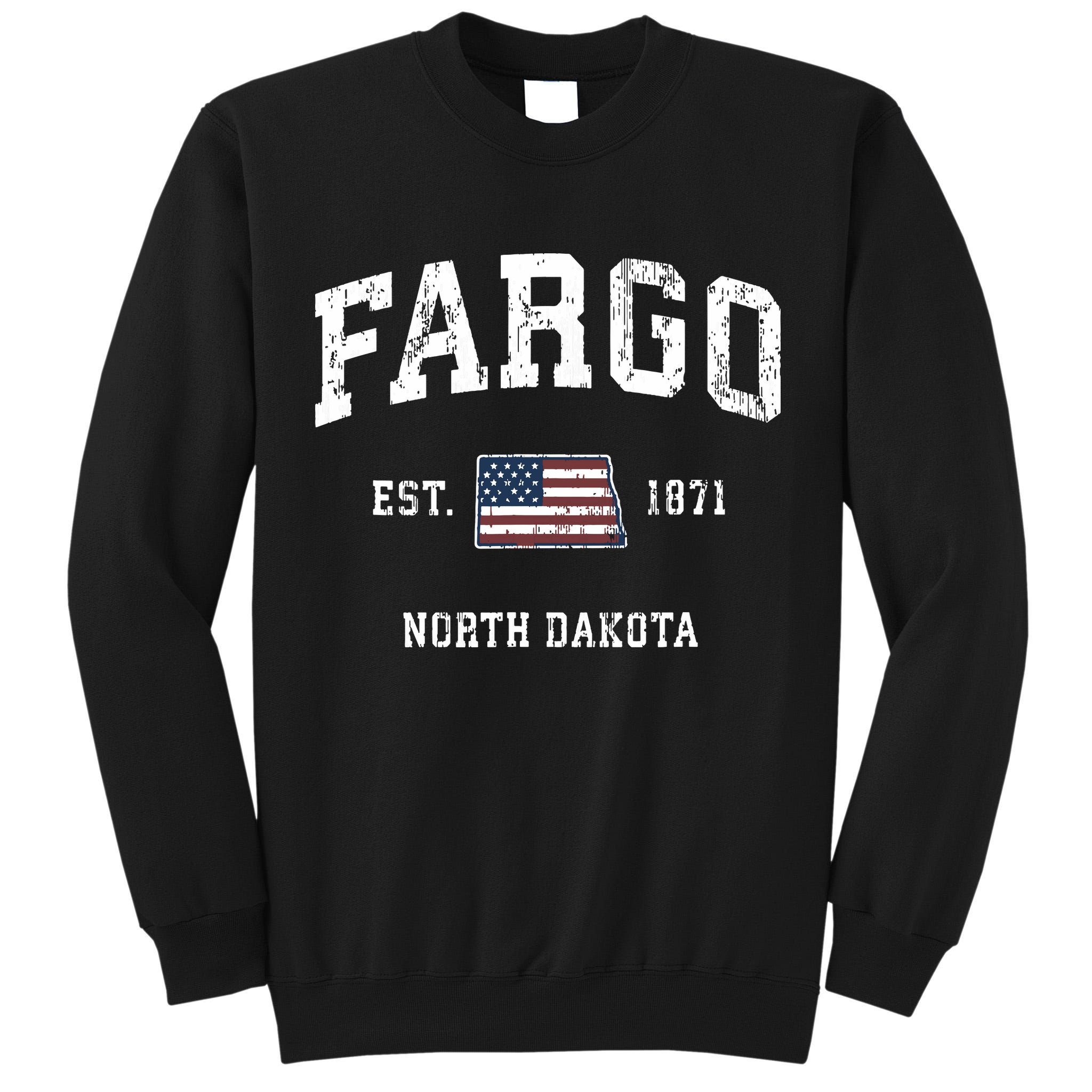 Fargo North Dakota Nd Vintage American Flag Sports Design Tall Sweatshirt