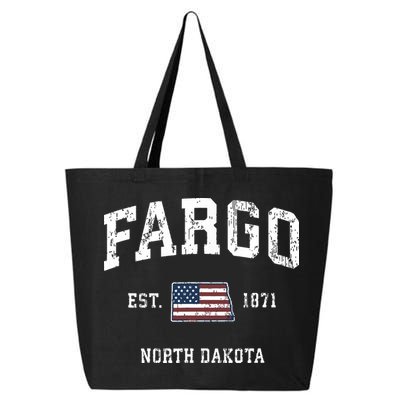 Fargo North Dakota Nd Vintage American Flag Sports Design 25L Jumbo Tote