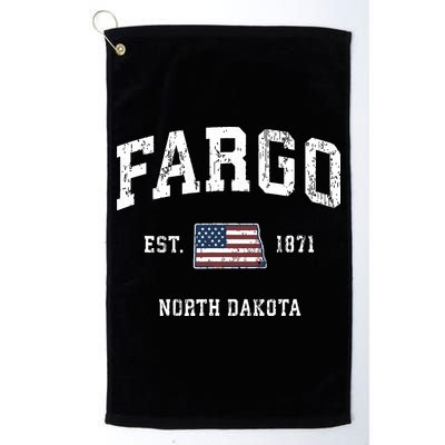 Fargo North Dakota Nd Vintage American Flag Sports Design Golf Towel