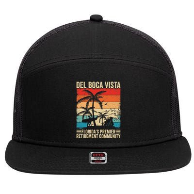 Funny Novelty Design Del Boca Vista Retirement 7 Panel Mesh Trucker Snapback Hat