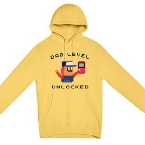 Funny New Dad Level Unlocked Day Tees Gaming Premium Pullover Hoodie