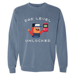 Funny New Dad Level Unlocked Day Tees Gaming Garment-Dyed Sweatshirt