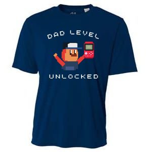 Funny New Dad Level Unlocked Day Tees Gaming Cooling Performance Crew T-Shirt