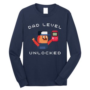 Funny New Dad Level Unlocked Day Tees Gaming Long Sleeve Shirt