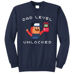 Funny New Dad Level Unlocked Day Tees Gaming Sweatshirt