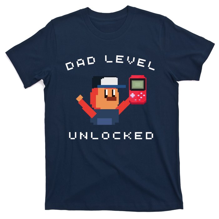 Funny New Dad Level Unlocked Day Tees Gaming T-Shirt