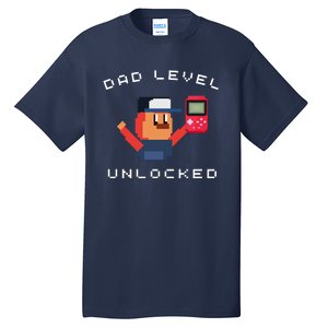 Funny New Dad Level Unlocked Day Tees Gaming Tall T-Shirt