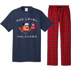 Funny New Dad Level Unlocked Day Tees Gaming Pajama Set