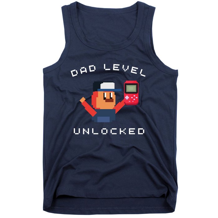 Funny New Dad Level Unlocked Day Tees Gaming Tank Top