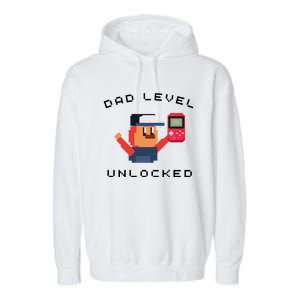 Funny New Dad Level Unlocked Day Tees Gaming Garment-Dyed Fleece Hoodie