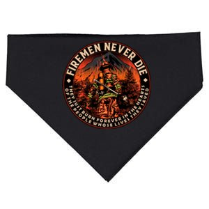 FIREMAN NEVER DIE QUOTES ILLUSTRATION USA-Made Doggie Bandana