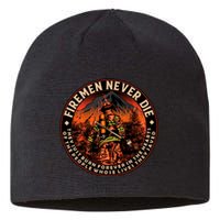 FIREMAN NEVER DIE QUOTES ILLUSTRATION Sustainable Beanie