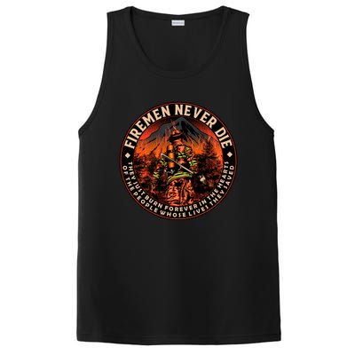 FIREMAN NEVER DIE QUOTES ILLUSTRATION PosiCharge Competitor Tank