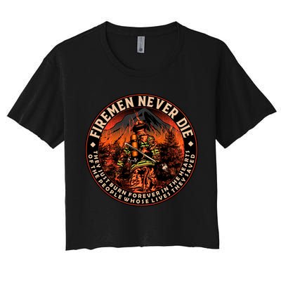 FIREMAN NEVER DIE QUOTES ILLUSTRATION Crop Top