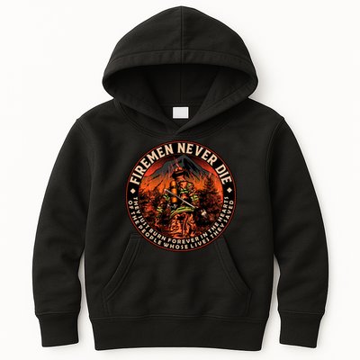 FIREMAN NEVER DIE QUOTES ILLUSTRATION Kids Hoodie