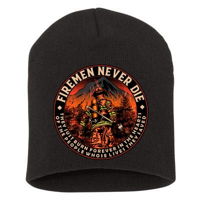 FIREMAN NEVER DIE QUOTES ILLUSTRATION Short Acrylic Beanie