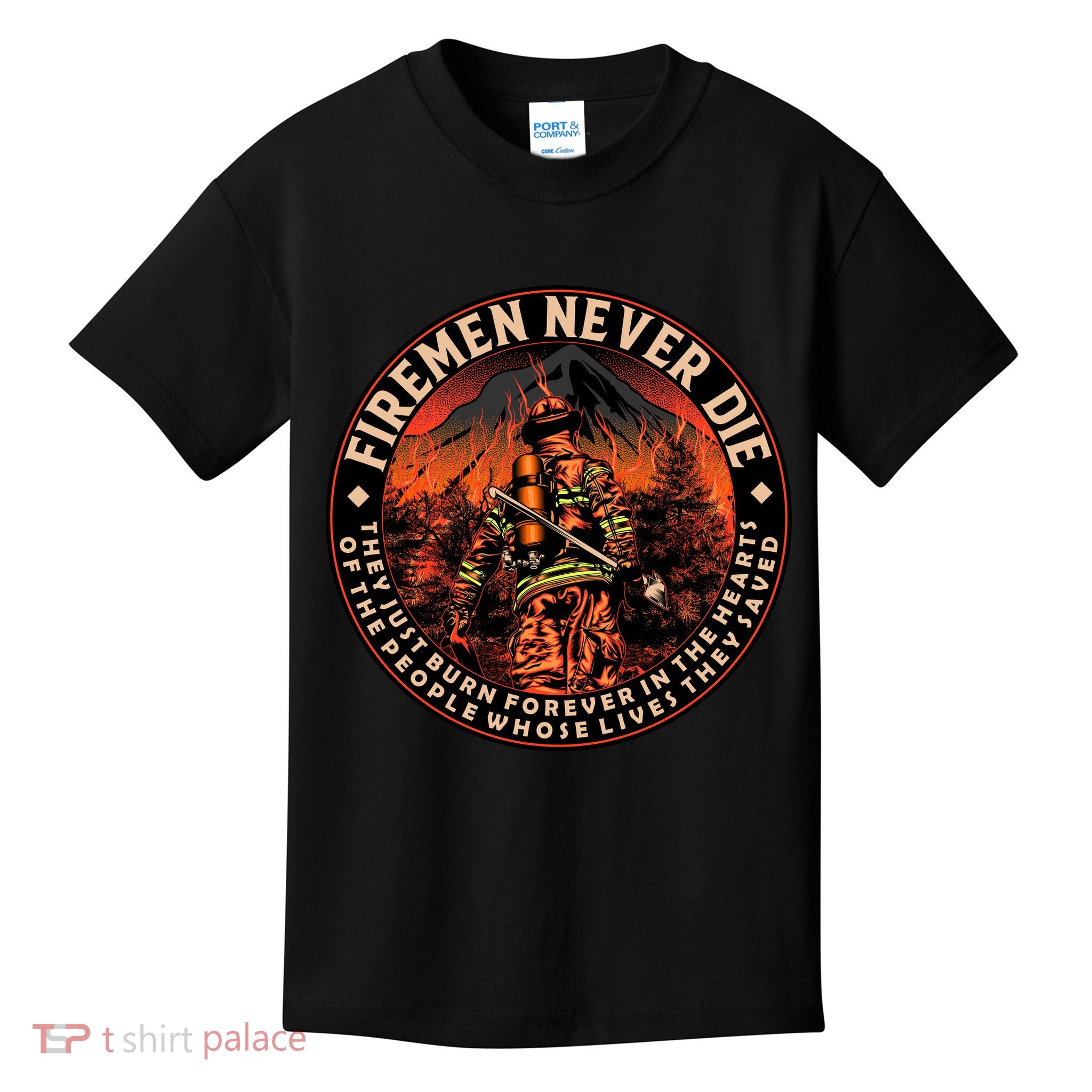 FIREMAN NEVER DIE QUOTES ILLUSTRATION Kids T-Shirt