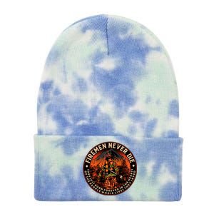 FIREMAN NEVER DIE QUOTES ILLUSTRATION Tie Dye 12in Knit Beanie