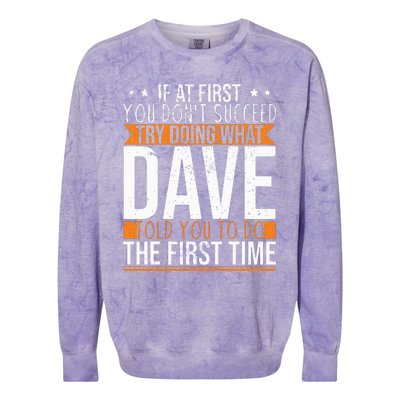 Funny Name Dave Colorblast Crewneck Sweatshirt