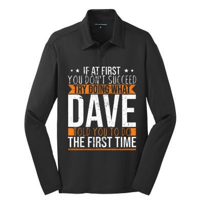 Funny Name Dave Silk Touch Performance Long Sleeve Polo