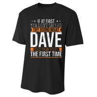 Funny Name Dave Performance Sprint T-Shirt