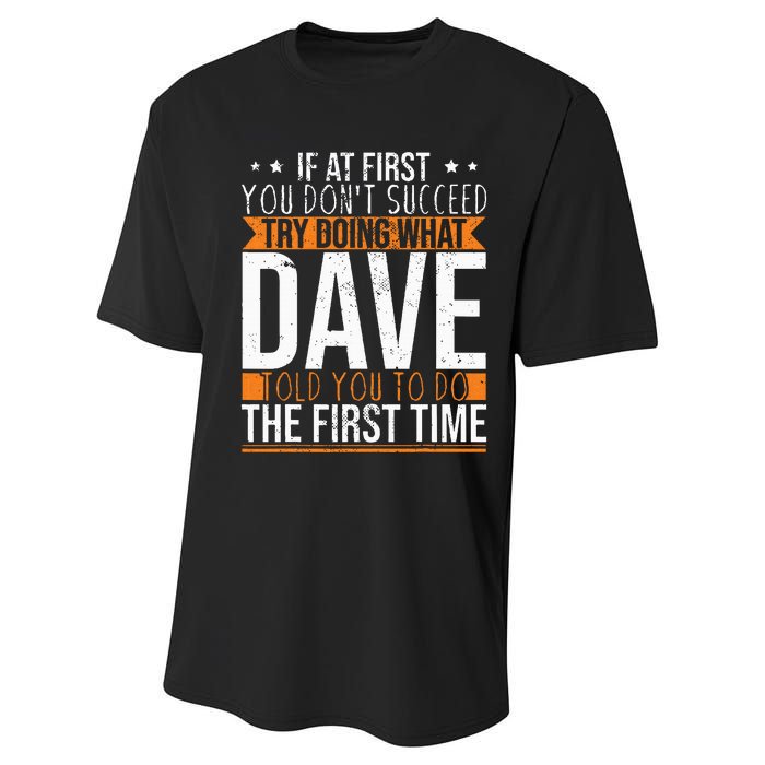 Funny Name Dave Performance Sprint T-Shirt