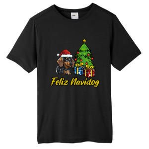 Feliz Navidog Dachshund Santa Hat Christmas Great Gift Tall Fusion ChromaSoft Performance T-Shirt