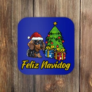 Feliz Navidog Dachshund Santa Hat Christmas Great Gift Coaster