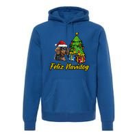 Feliz Navidog Dachshund Santa Hat Christmas Great Gift Premium Hoodie