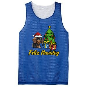 Feliz Navidog Dachshund Santa Hat Christmas Great Gift Mesh Reversible Basketball Jersey Tank