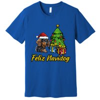 Feliz Navidog Dachshund Santa Hat Christmas Great Gift Premium T-Shirt