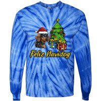 Feliz Navidog Dachshund Santa Hat Christmas Great Gift Tie-Dye Long Sleeve Shirt