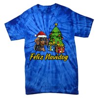 Feliz Navidog Dachshund Santa Hat Christmas Great Gift Tie-Dye T-Shirt