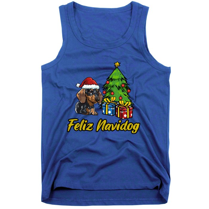 Feliz Navidog Dachshund Santa Hat Christmas Great Gift Tank Top