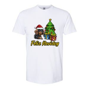 Feliz Navidog Dachshund Santa Hat Christmas Great Gift Softstyle CVC T-Shirt