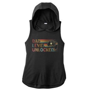 Funny New Dad Dad Level Unlocked Gaming Gamer Dad Ladies PosiCharge Tri-Blend Wicking Draft Hoodie Tank