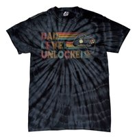 Funny New Dad Dad Level Unlocked Gaming Gamer Dad Tie-Dye T-Shirt