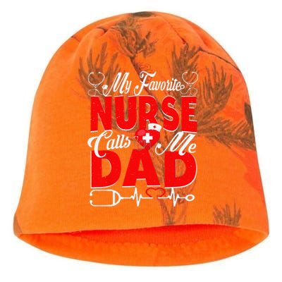 Funny Nurse Dad My Favorite Nurse Calls Me Dad Kati - Camo Knit Beanie